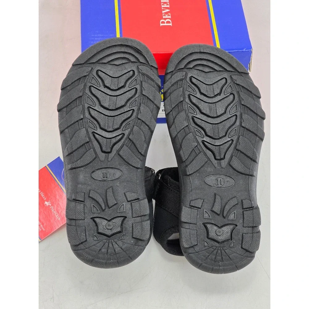 Beverly Hills Polo Club Sport Sandals Men 11 Black Strappy BH93317 - New